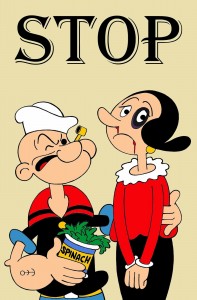 Popeye The Sailor Man and Olivie Art Portrait Social Campaign Domestic Woman Women's Violence Abuse Satire Stop Sketch Cartoon Illustration Critic Humor Chic by aleXsandro Palombo