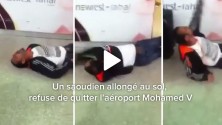 Un saoudien allongé au sol, refuse de quitter l’aéroport Mohamed V