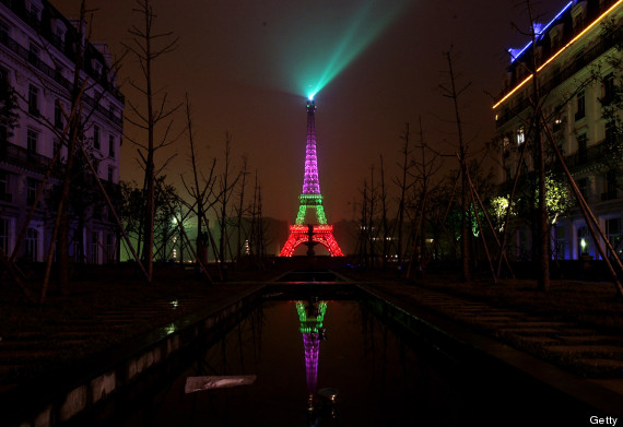China's Eiffel Tower Lit For Holidays