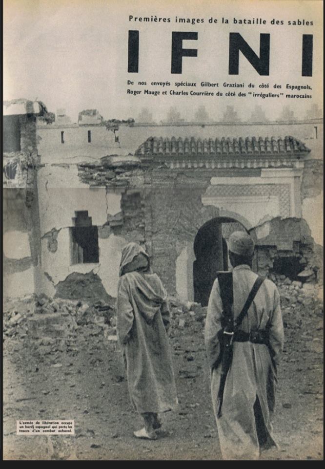 Extrait des premières images de la bataille des sables à Ifni, Paris Match, édition du 1° décembre 1957, 09/2014.