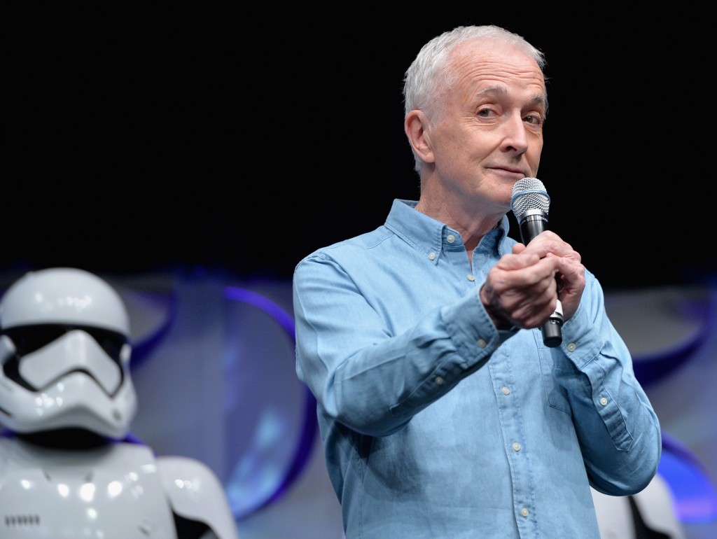 ANAHEIM, CA - APRIL 16: Actor Anthony Daniels speaks onstage during the Star Wars Celebration 2015 on April 16, 2015 in Anaheim, California. (Photo by Alberto E. Rodriguez/Getty Images for Disney) *** Local Caption *** Anthony Daniels