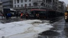 Un Tramway à Casablanca percuté par un camion