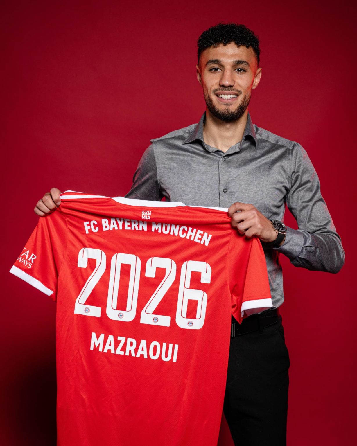 Carte Autographe Noussair Mazraoui - Bayern Munich 2022/23 - Originale Signée