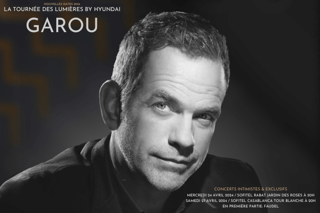 Garou est de retour au Maroc en 2024 avec "La Tournée des Lumières"