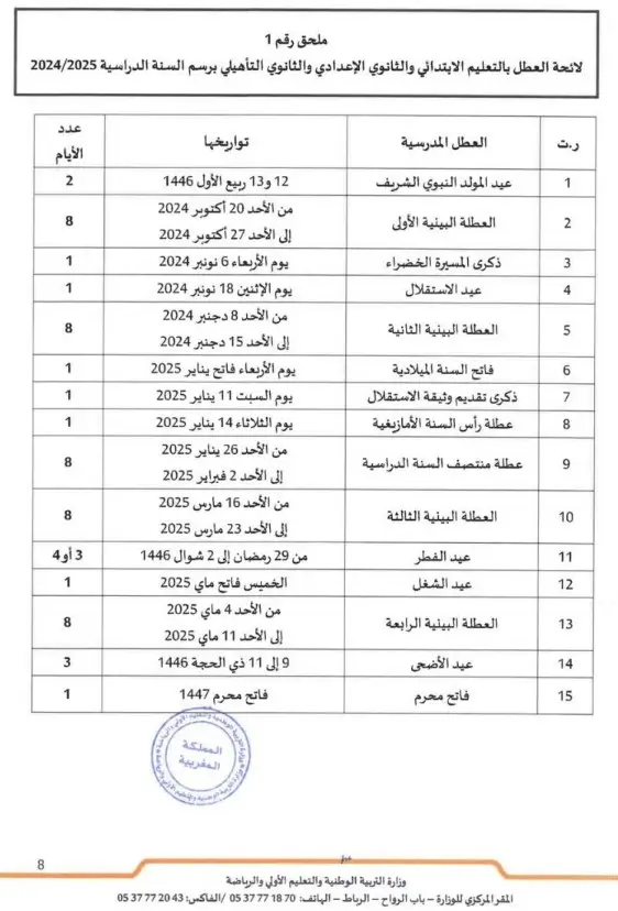 Vacances scolaires au Maroc : Découvrez le calendrier 2024-2025 !