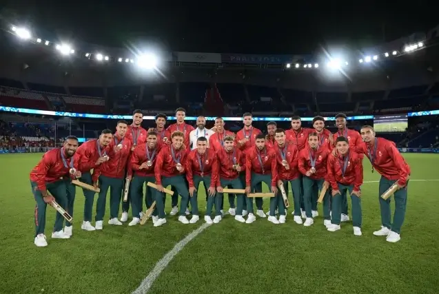 Cérémonie de remise de la médaille de bronze des JO 2024 au Maroc